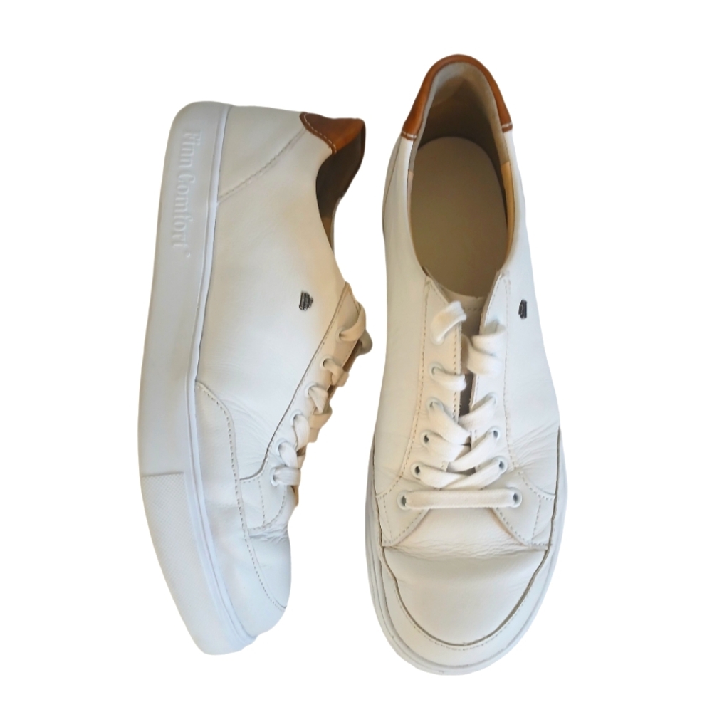 Finn Comfort Men's White Leather Sneakers Size 10 Comfort Shoes